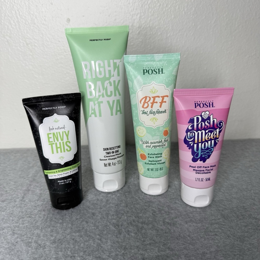 Perfectly Posh Bundle BFF Exfoliating Face Wash, Masks Skin Resetting Two In One